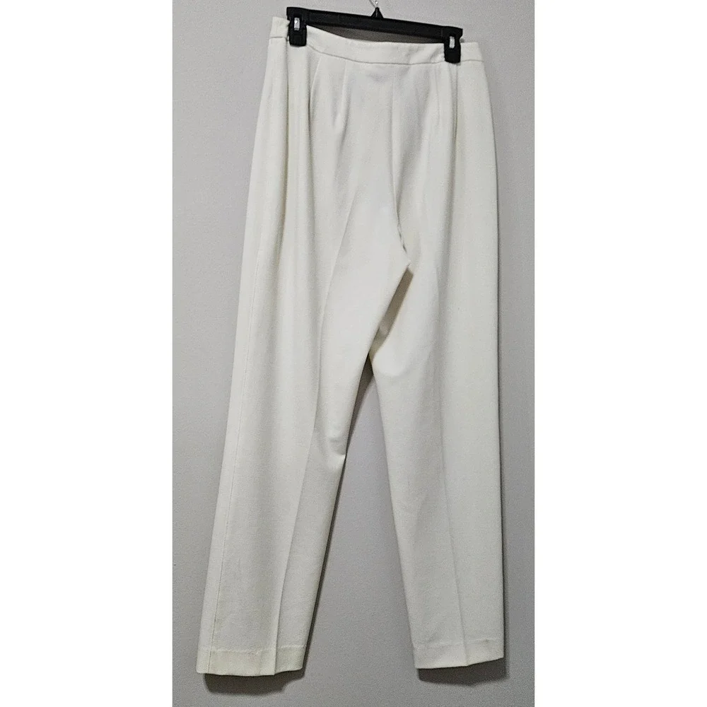 Liz Claiborne Lizsport Cream Stain Resistant‎ Straight Leg Dress Pants Womens 10